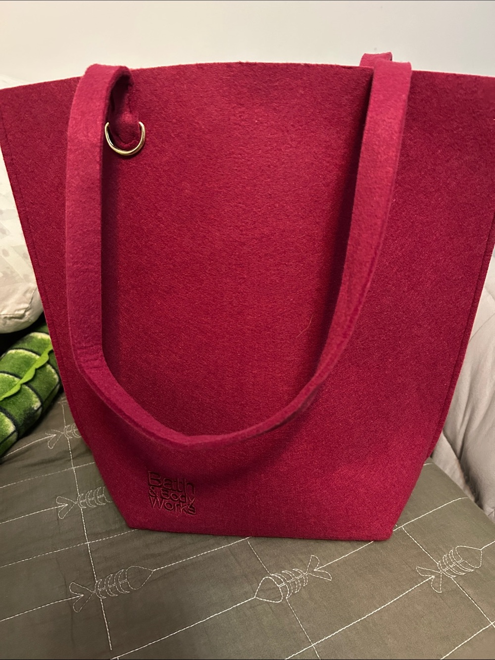 Bath & Body Works Raspberry Felt Tote